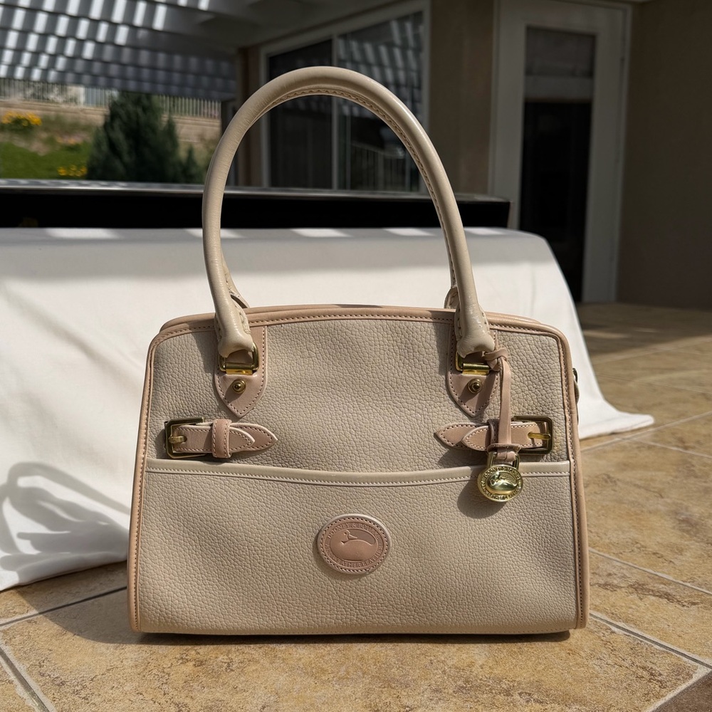 *SOLD* MINT RARE DOONEY & BOURKE Cream Beige Pebble Leather Satchel Bag USA